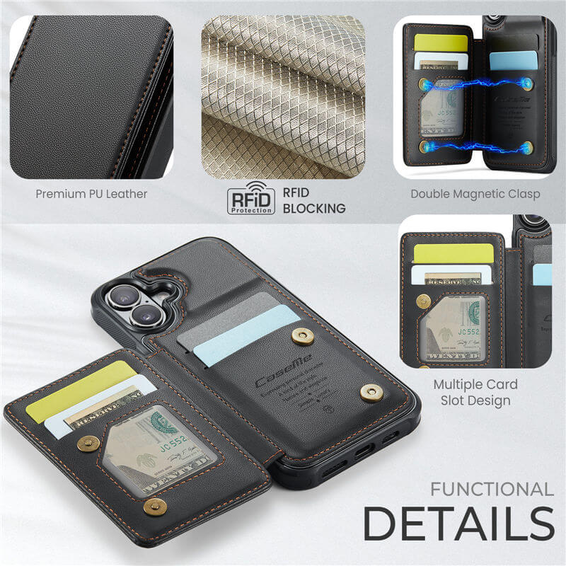CaseMe iPhone 17 Pro RFID Blocking Card Holder Case