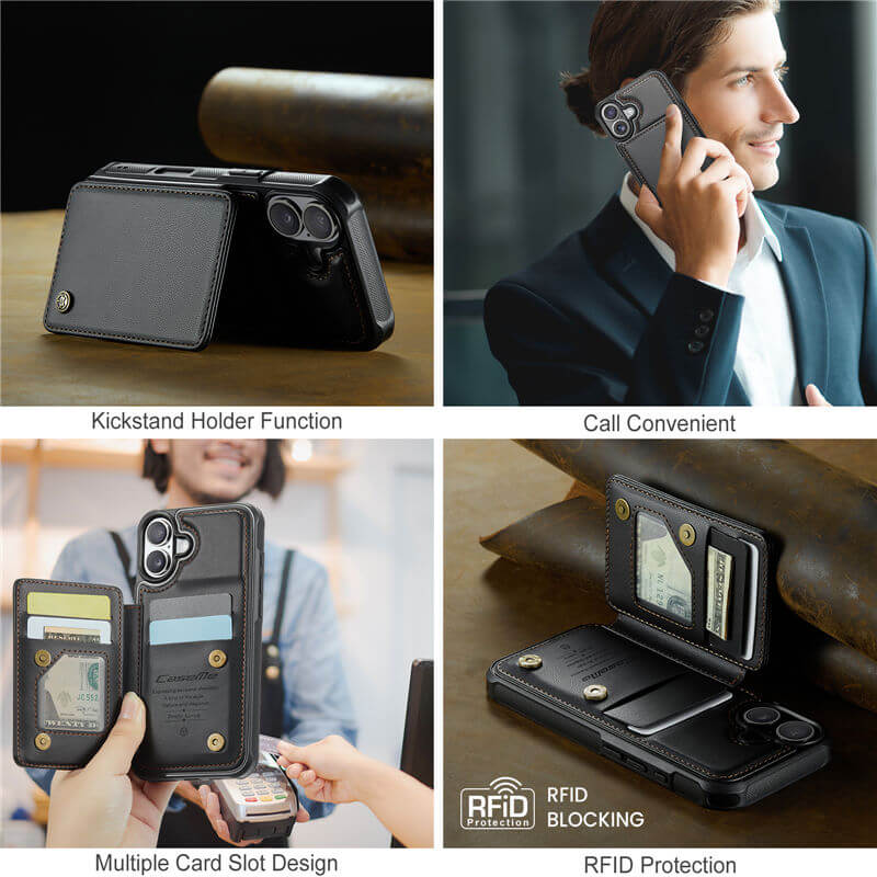 CaseMe iPhone 17 Pro RFID Blocking Card Holder Case