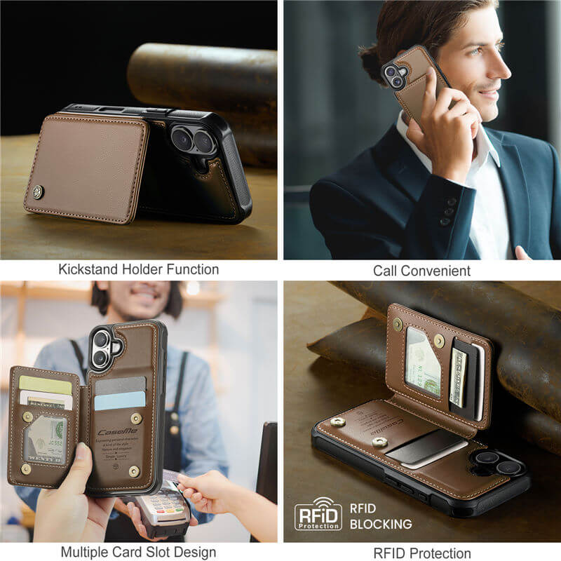 CaseMe iPhone 17 Pro RFID Blocking Card Holder Case