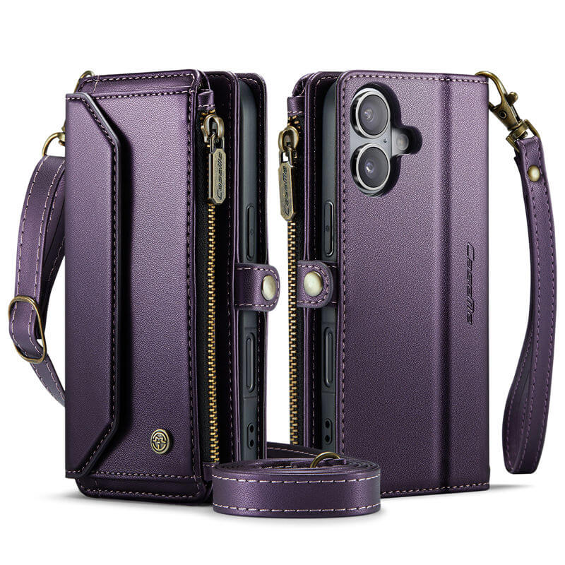 CaseMe iPhone 17 Wallet RFID Blocking Crossbody Phone Case
