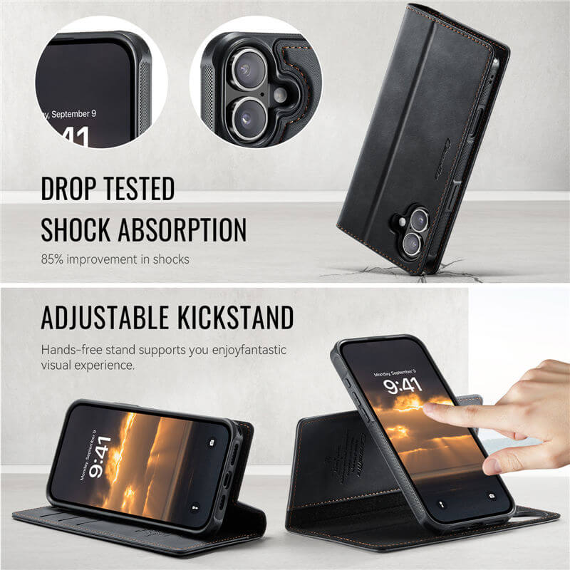 CaseMe iPhone 17 2-in-1 Magnetic Wallet Case