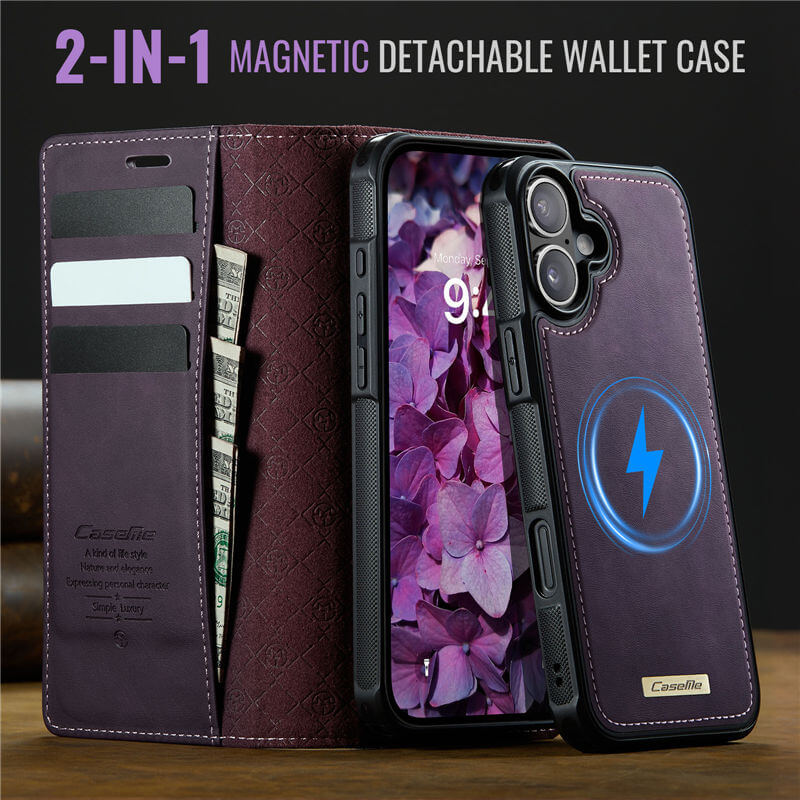 CaseMe iPhone 17 2-in-1 Magnetic Wallet Case