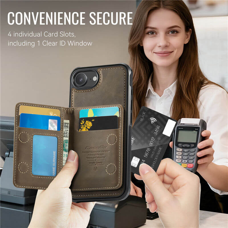 CaseMe iPhone 16e 2-in-1 Detachable Magnetic Wallet Case