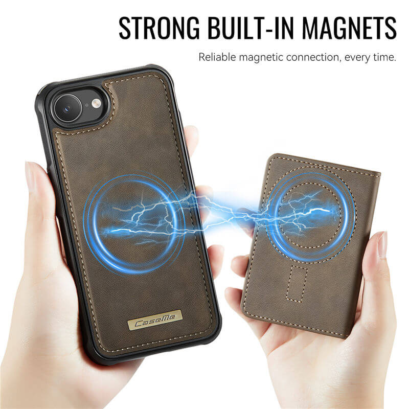 CaseMe iPhone 16e 2-in-1 Detachable Magnetic Wallet Case