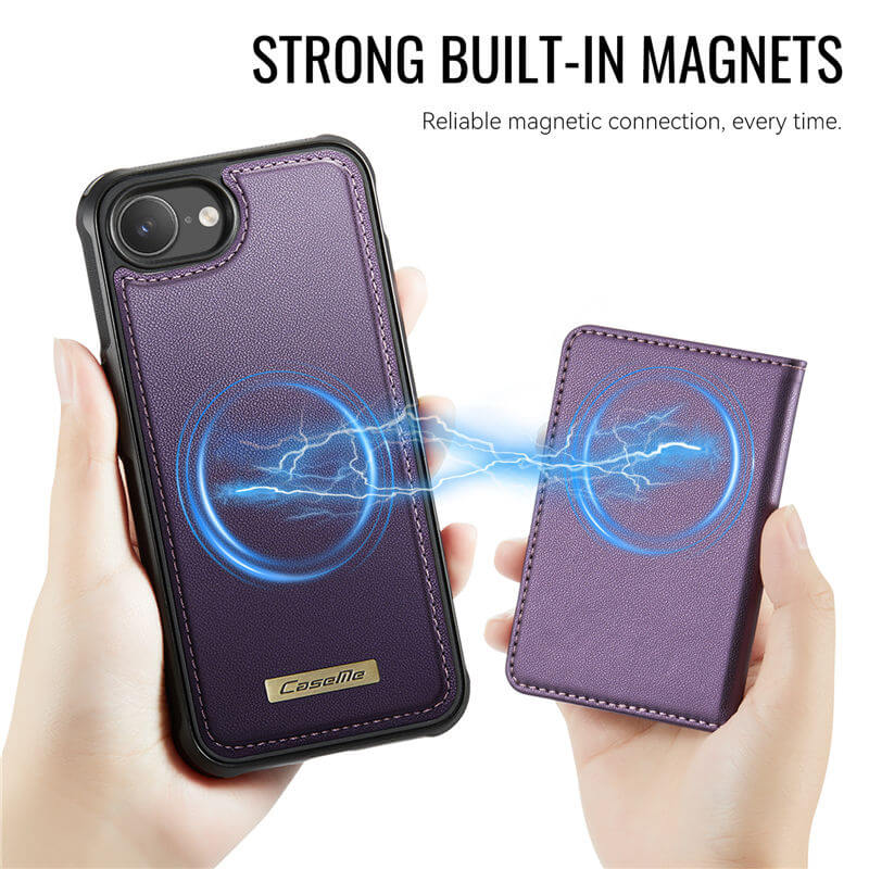 CaseMe iPhone 16e 2-in-1 Detachable Magnetic Wallet Case