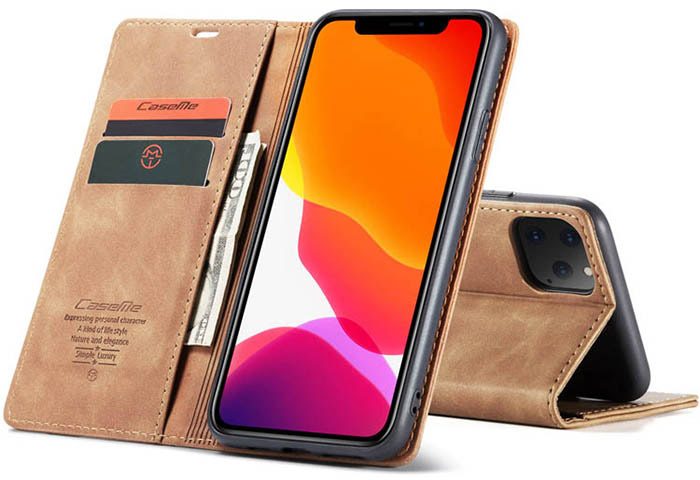 CaseMe iPhone 11 Pro Wallet Kickstand Magnetic Flip Leather Case