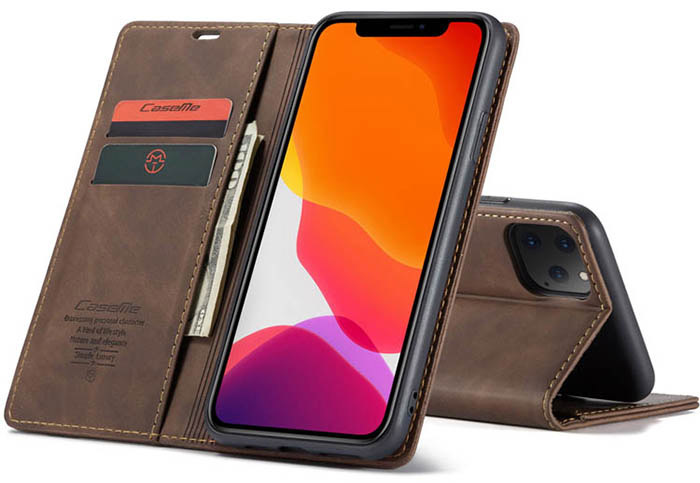 CaseMe iPhone 11 Pro Wallet Kickstand Magnetic Flip Leather Case