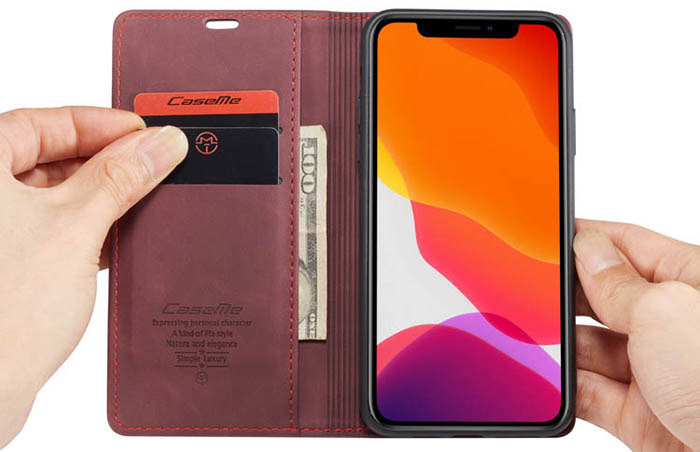 CaseMe iPhone 11 Pro Wallet Kickstand Magnetic Flip Leather Case