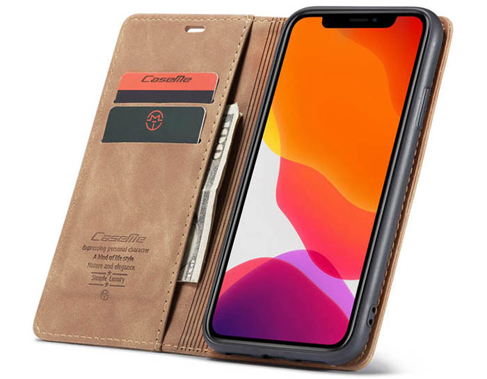 CaseMe iPhone 11 Wallet Kickstand Magnetic Flip Leather Case