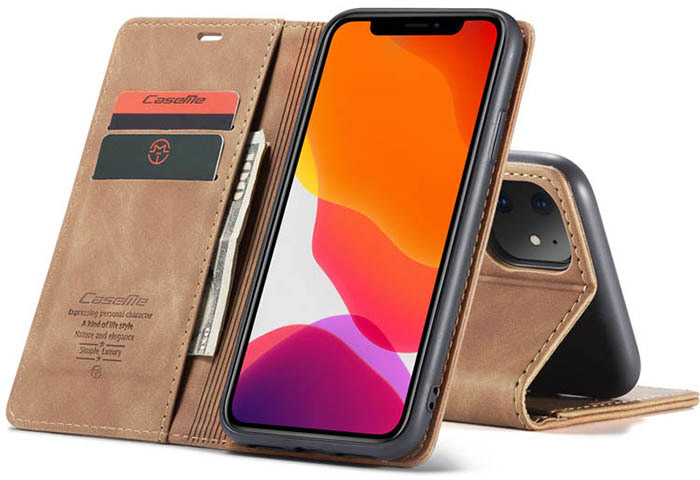 CaseMe iPhone 11 Wallet Kickstand Magnetic Flip Leather Case