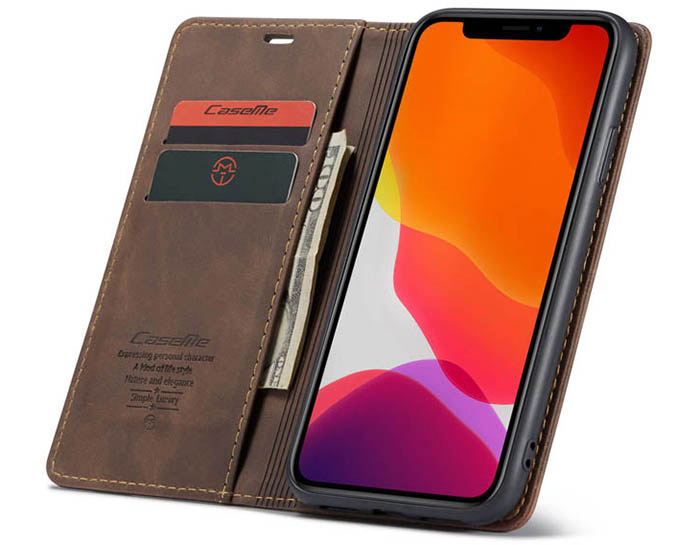 CaseMe iPhone 11 Wallet Kickstand Magnetic Flip Leather Case