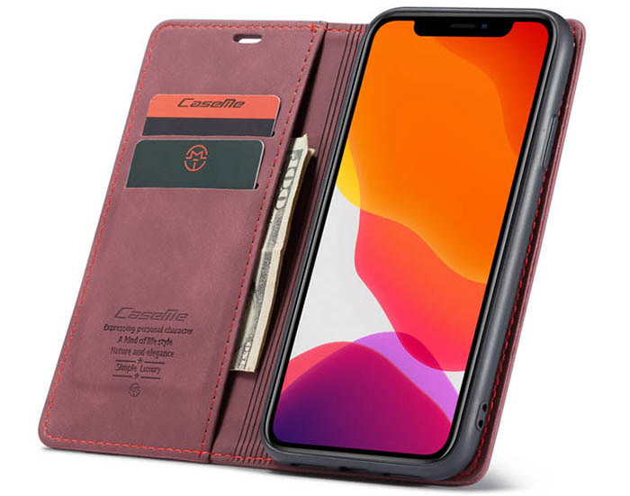 CaseMe iPhone 11 Wallet Kickstand Magnetic Flip Leather Case