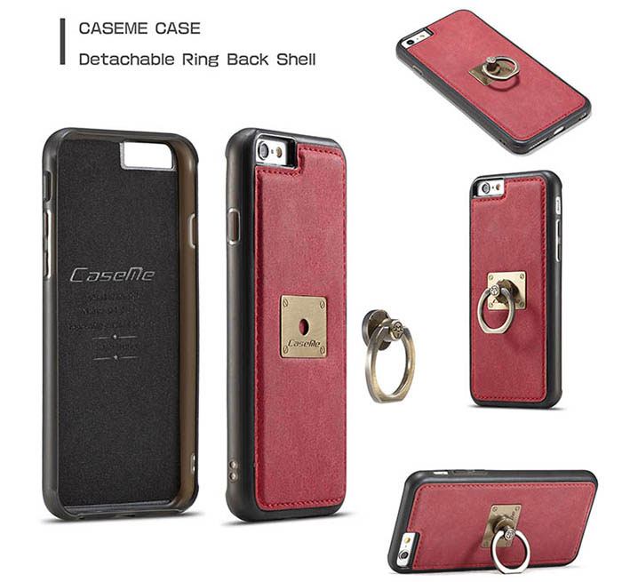 CaseMe iPhone 6S Plus/6 Plus Detachable Ring Stand Magnetic Back Cover