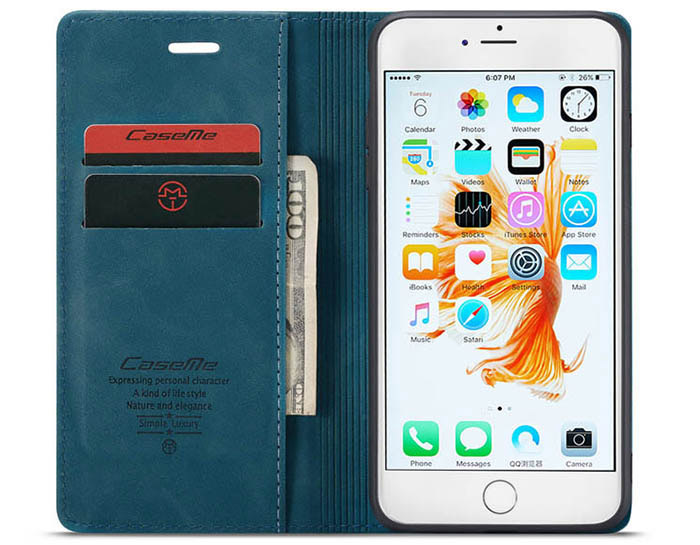 CaseMe iPhone 6 Plus/6s Plus Retro Wallet Kickstand Magnetic Flip Leather Case