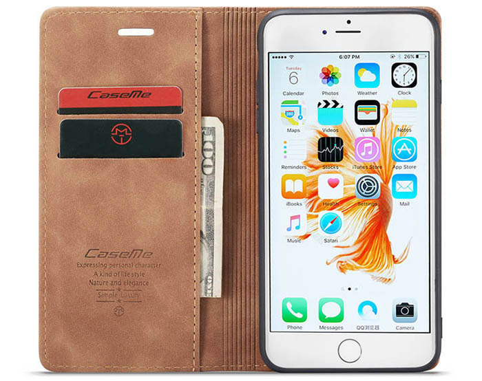 CaseMe iPhone 6 Plus/6s Plus Retro Wallet Kickstand Magnetic Flip Leather Case