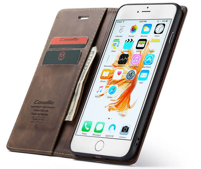 CaseMe iPhone 6 Plus/6s Plus Retro Wallet Kickstand Magnetic Flip Leather Case