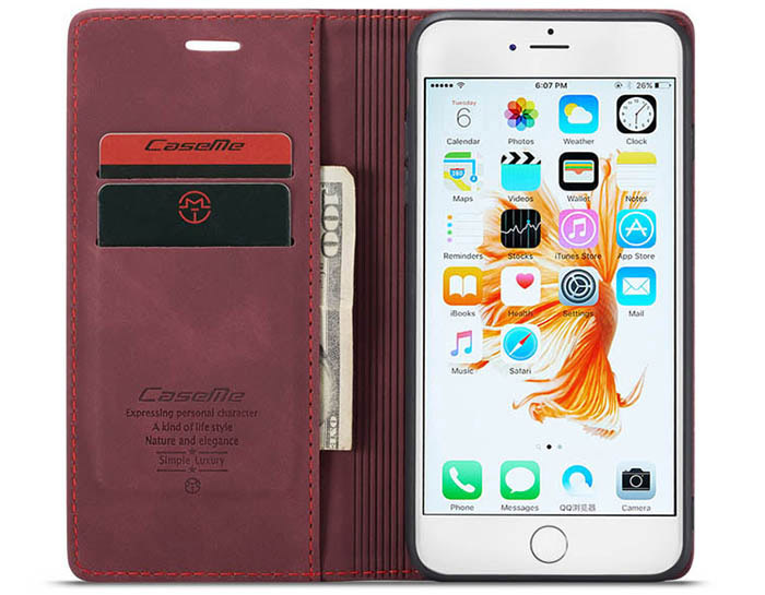 CaseMe iPhone 6 Plus/6s Plus Retro Wallet Kickstand Magnetic Flip Leather Case