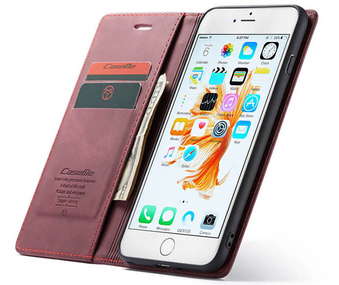 CaseMe iPhone 6 Plus/6s Plus Retro Wallet Kickstand Magnetic Flip Leather Case