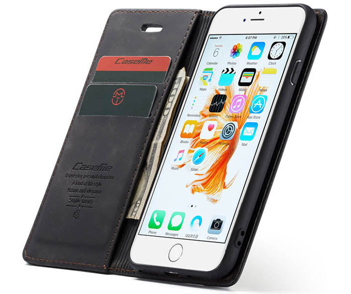 CaseMe iPhone 6/6s Retro Wallet Kickstand Magnetic Flip Leather Case