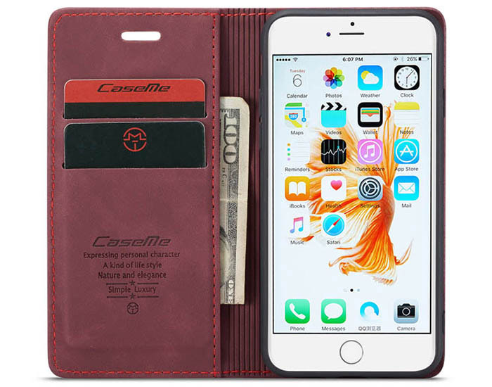 CaseMe iPhone 6/6s Retro Wallet Kickstand Magnetic Flip Leather Case