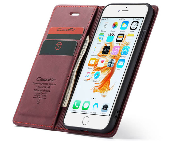 CaseMe iPhone 6/6s Retro Wallet Kickstand Magnetic Flip Leather Case