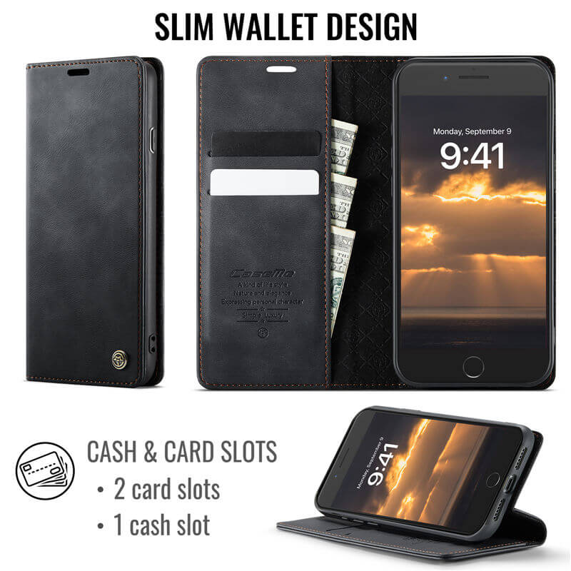 CaseMe iPhone 7 Plus/8 Plus Magnetic Wallet Case with RFID Blocking