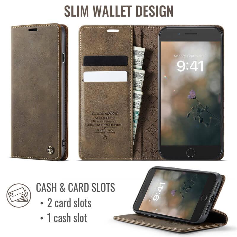 CaseMe iPhone 7 Plus/8 Plus Magnetic Wallet Case with RFID Blocking