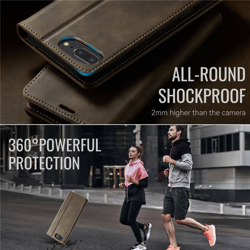 CaseMe iPhone 7 Plus/8 Plus Magnetic Wallet Case with RFID Blocking