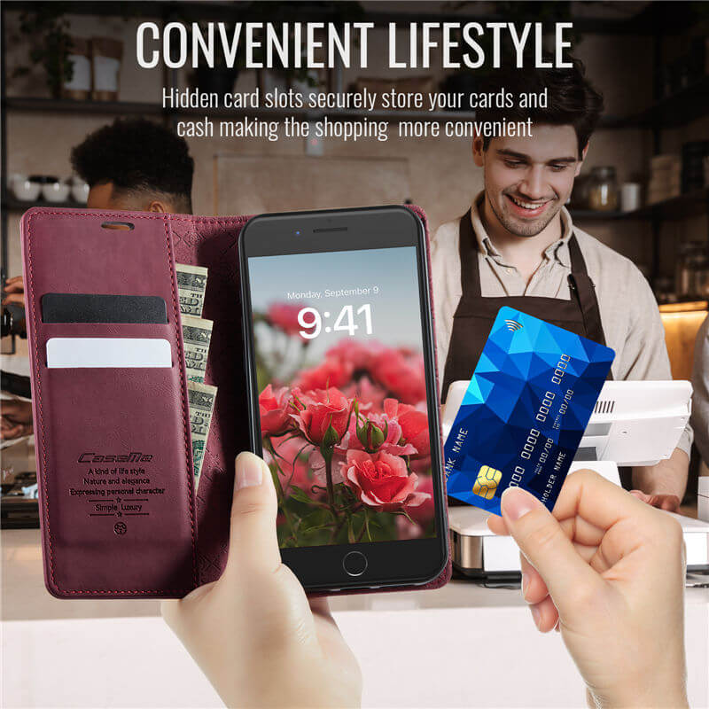 CaseMe iPhone 7 Plus/8 Plus Magnetic Wallet Case with RFID Blocking