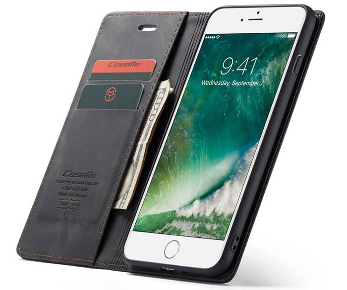 CaseMe iPhone 7 Plus/8 Plus Retro Wallet Kickstand Magnetic Flip Leather Case