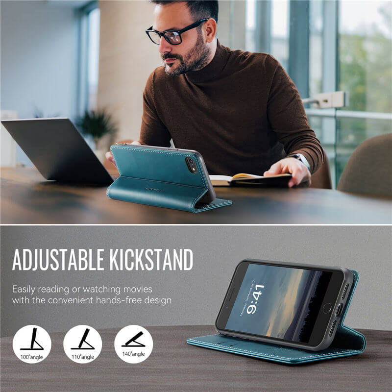 CaseMe iPhone 7/8/SE 2020/SE 2022 Magnetic Wallet Case with RFID Blocking