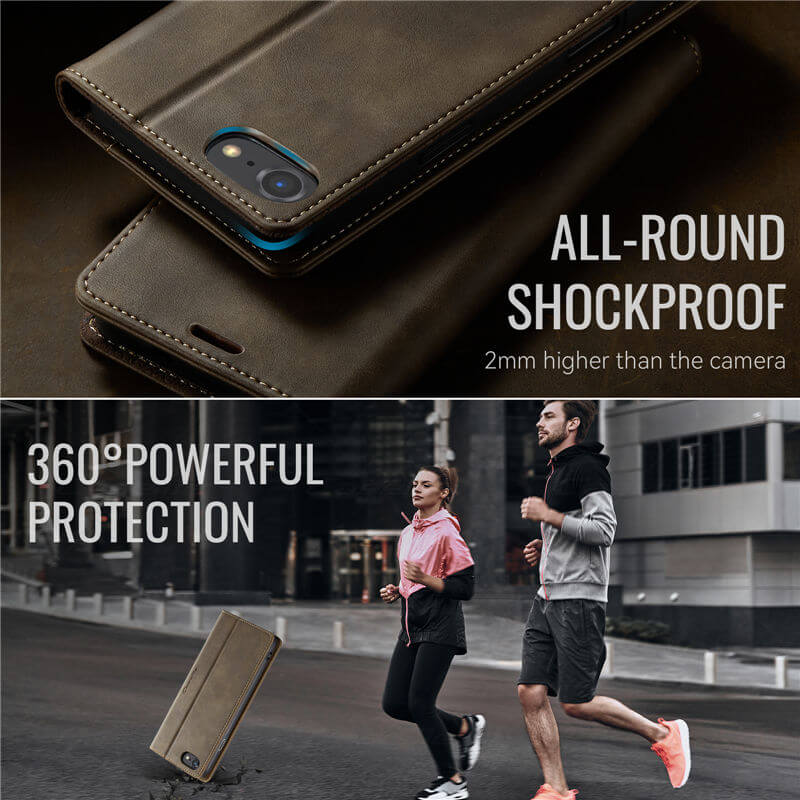 CaseMe iPhone 7/8/SE 2020/SE 2022 Magnetic Wallet Case with RFID Blocking