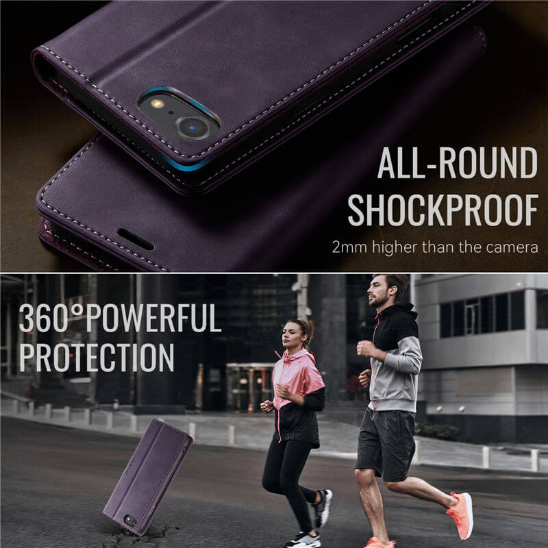 CaseMe iPhone 7/8/SE 2020/SE 2022 Magnetic Wallet Case with RFID Blocking