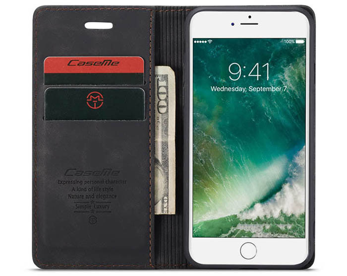 CaseMe iPhone 7/8 Retro Wallet Kickstand Magnetic Flip Leather Case