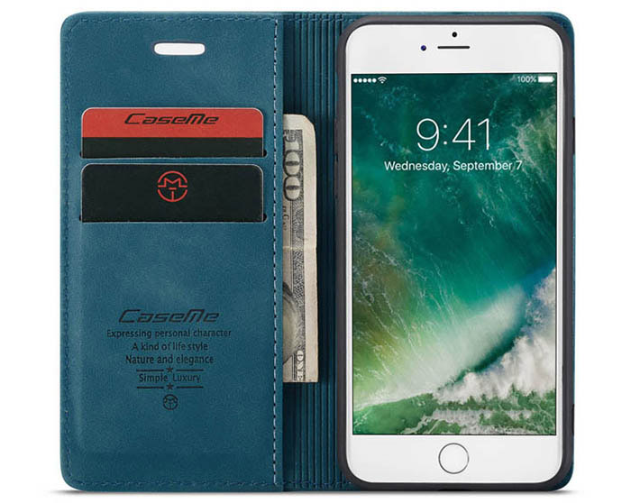 CaseMe iPhone SE 2020 Retro Wallet Kickstand Magnetic Flip Leather Case