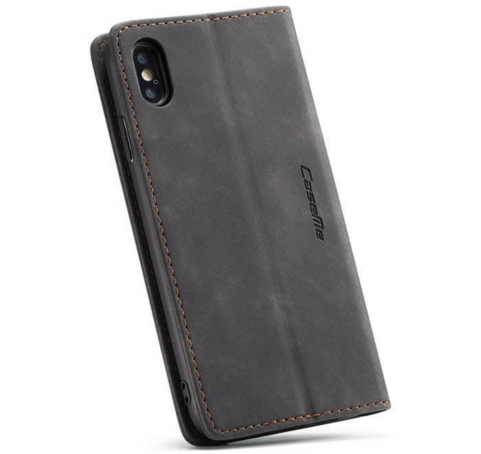 CaseMe iPhone XS Retro Wallet Kickstand Magnetic Flip Leather Case