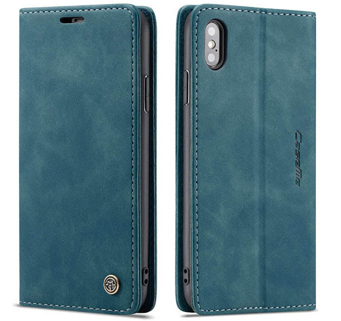 CaseMe iPhone XS Max Retro Wallet Kickstand Magnetic Flip Leather Case