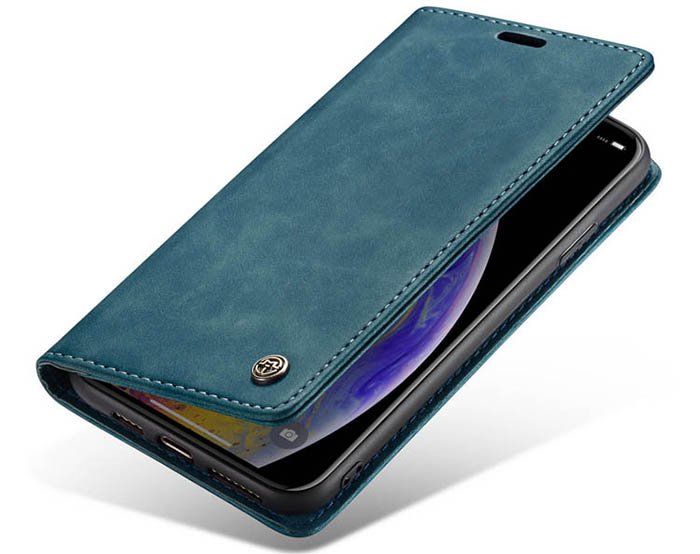 CaseMe iPhone XS Max Retro Wallet Kickstand Magnetic Flip Leather Case