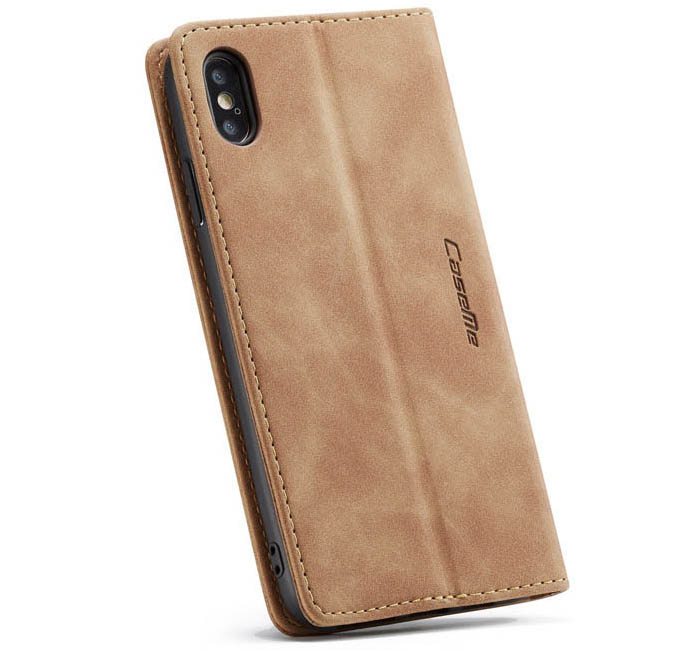 CaseMe iPhone XS Retro Wallet Kickstand Magnetic Flip Leather Case