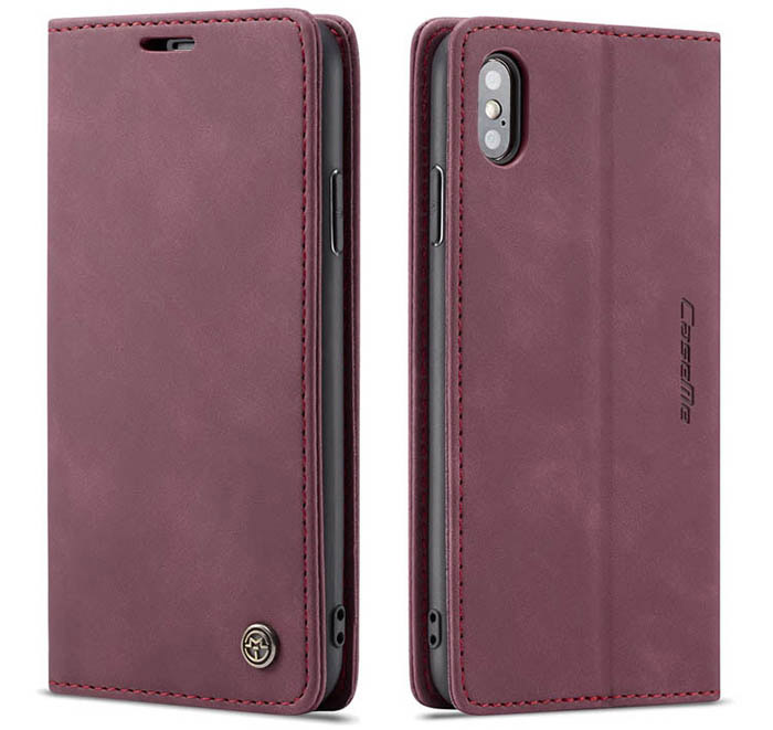 CaseMe iPhone XS Max Retro Wallet Kickstand Magnetic Flip Leather Case