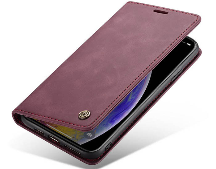 CaseMe iPhone XS Max Retro Wallet Kickstand Magnetic Flip Leather Case