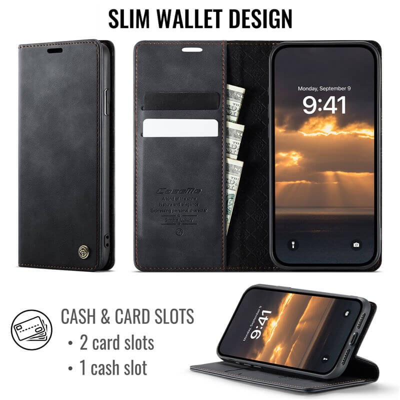 CaseMe iPhone XR Magnetic Wallet Case with RFID Blocking