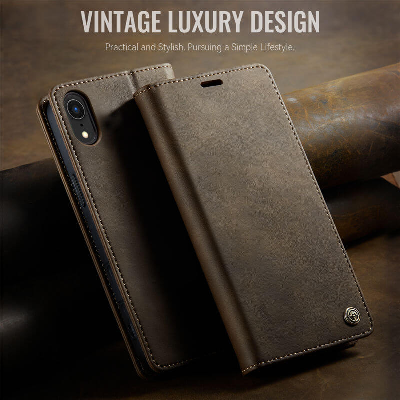 CaseMe iPhone XR Magnetic Wallet Case with RFID Blocking