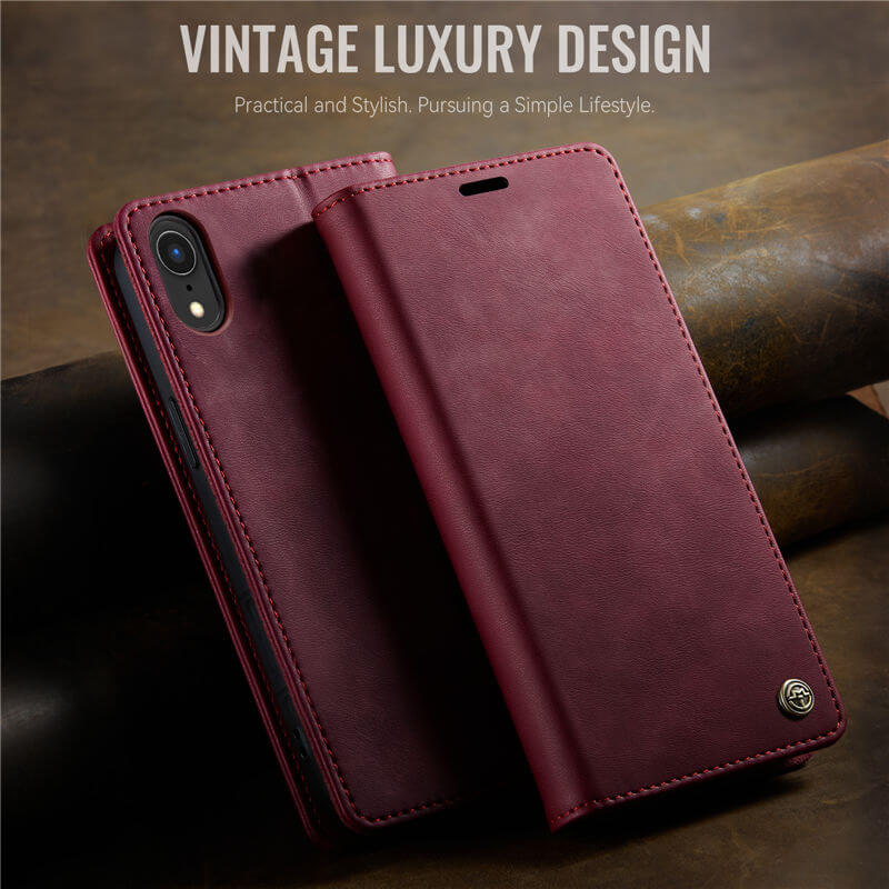 CaseMe iPhone XR Magnetic Wallet Case with RFID Blocking