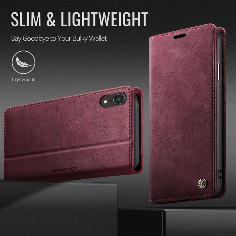 CaseMe iPhone XR Magnetic Wallet Case with RFID Blocking