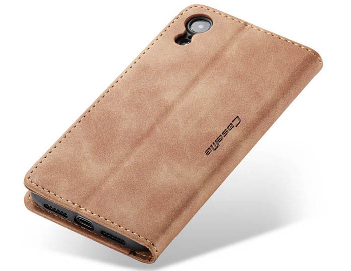 CaseMe iPhone XR Retro Wallet Kickstand Magnetic Flip Leather Case