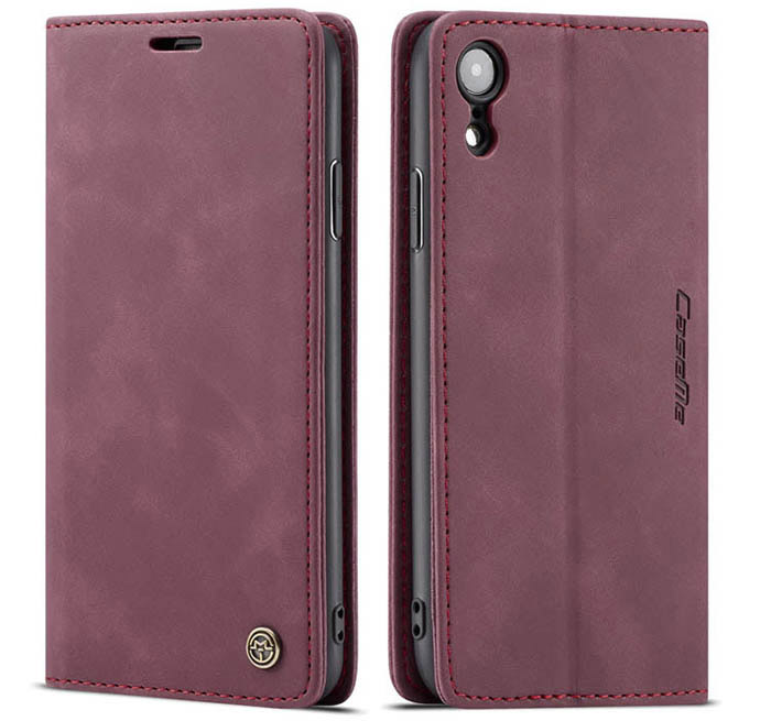 CaseMe iPhone XR Retro Wallet Kickstand Magnetic Flip Leather Case