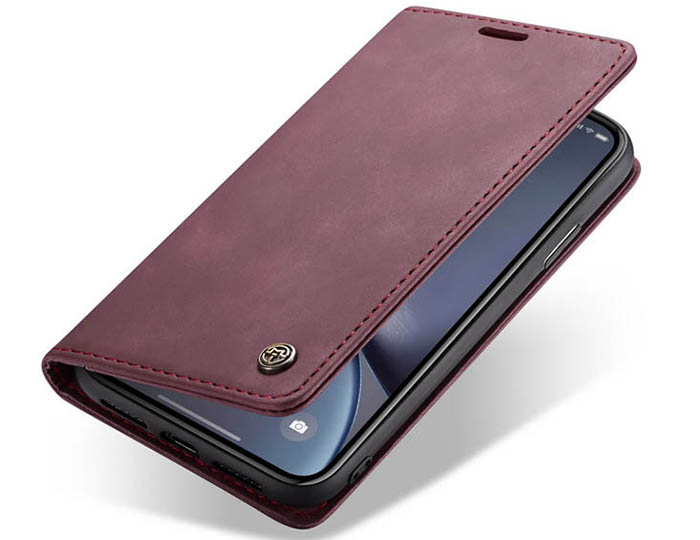 CaseMe iPhone XR Retro Wallet Kickstand Magnetic Flip Leather Case