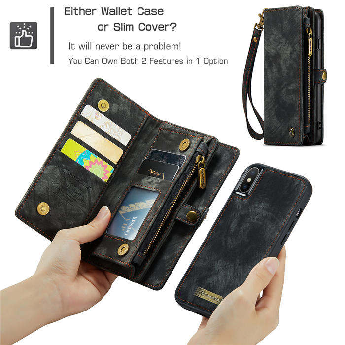 CaseMe iPhone X/XS Wallet Case with Wrist Strap