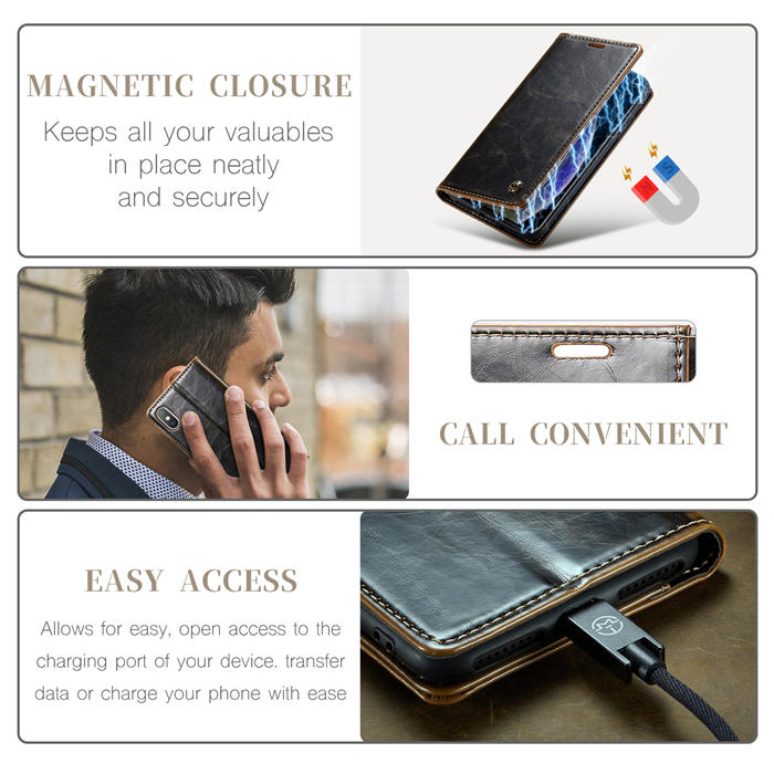 CaseMe iPhone XS Max Wallet Kickstand Magnetic Flip Case